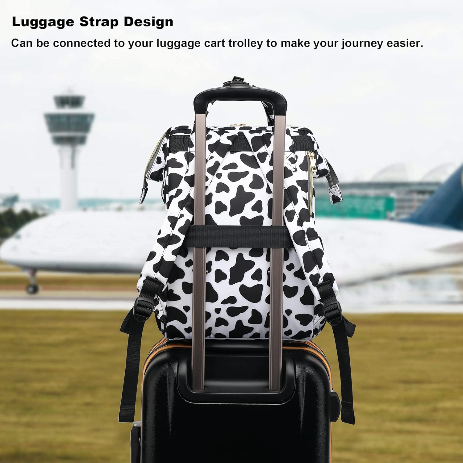 Cow Print Laptop Backpack for Women's Girls, College Backpacks.