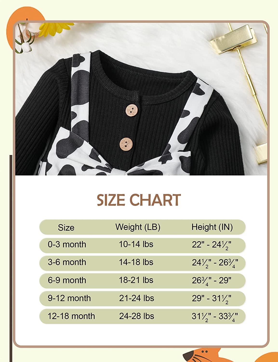 Baby Girl Clothes Long Sleeve Jumpsuit Cow Print Romper