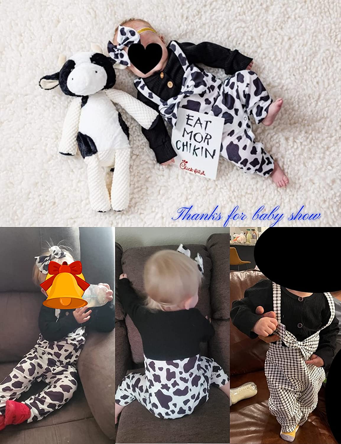 Baby Girl Clothes Long Sleeve Jumpsuit Cow Print Romper