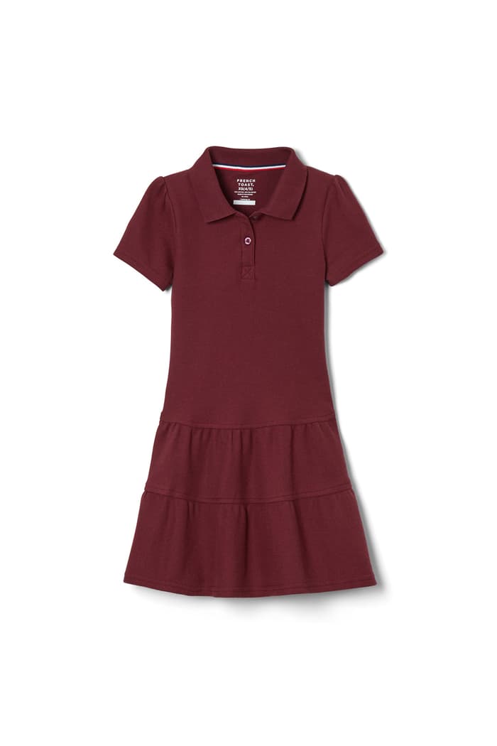 Short Sleeve Ruffle Piqué Polo Dress
