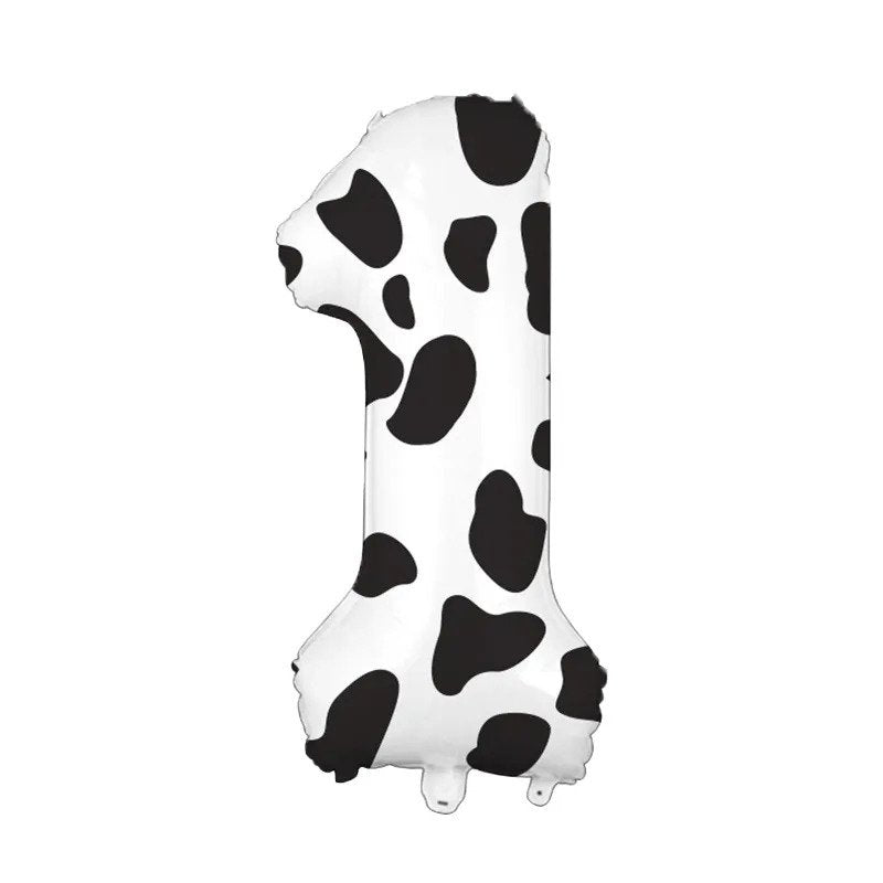 40 Inch Cow Print Number Balloon 0 to 9