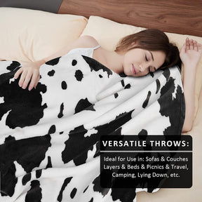 Cow Print Blanket Soft Fleece Blankets