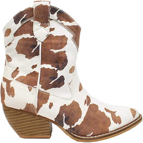 Women's Rounded Toe Bootie Western Boot