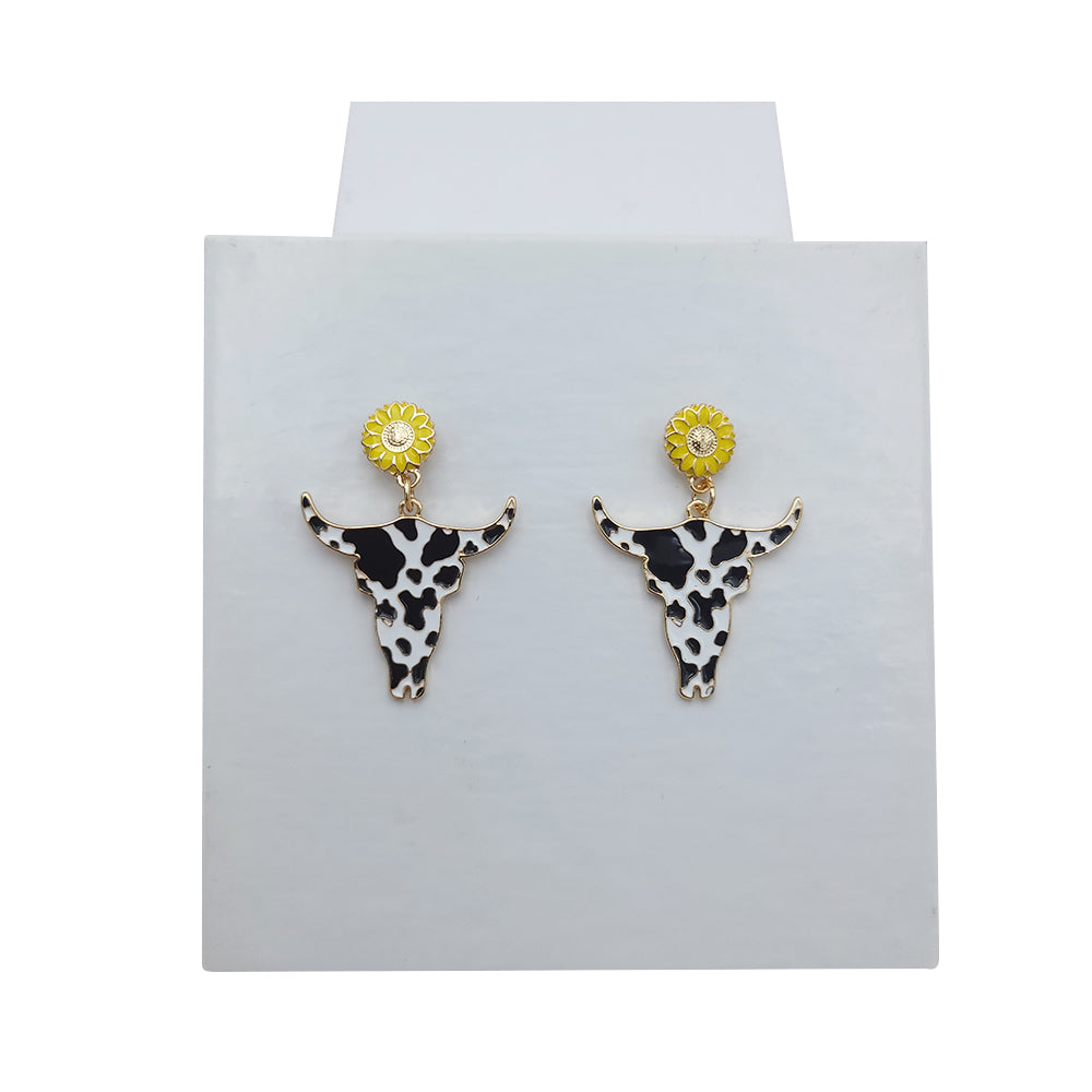 Cow Head Bull Dangle Earrings for Women