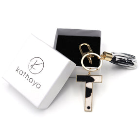 Cow Print Letter Keychain for Women and Girls