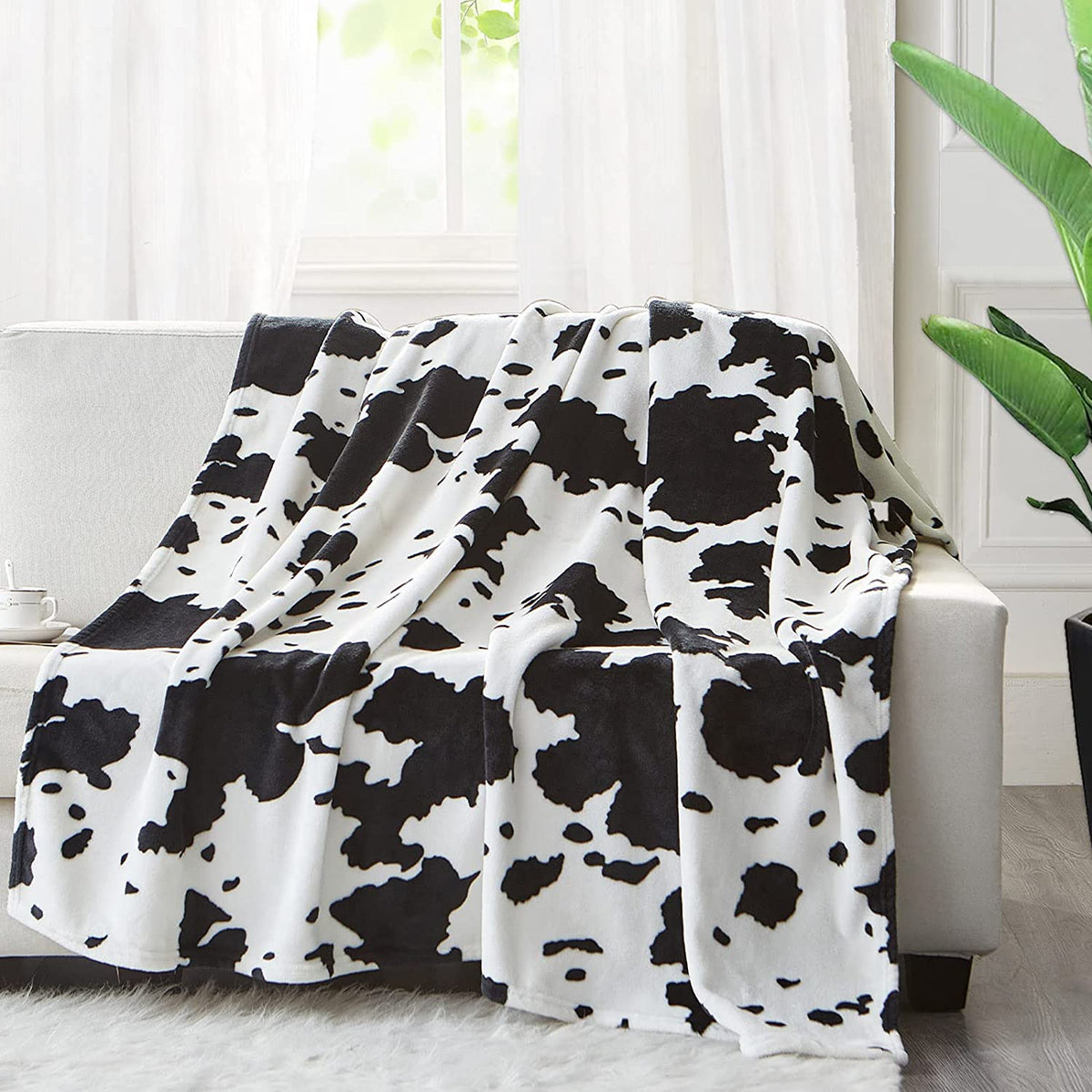 Cow Print Blanket Soft Fleece Blankets